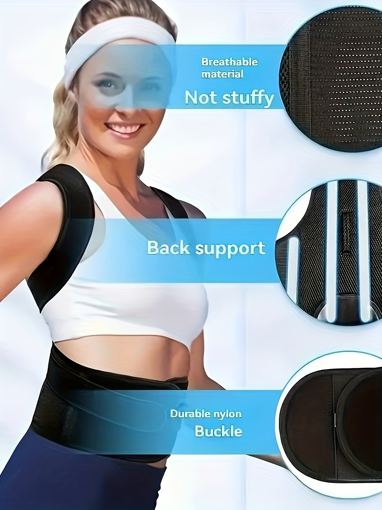 Adjustable Posture Corrector Back Support Belt Breathable Mesh Unisex Brace