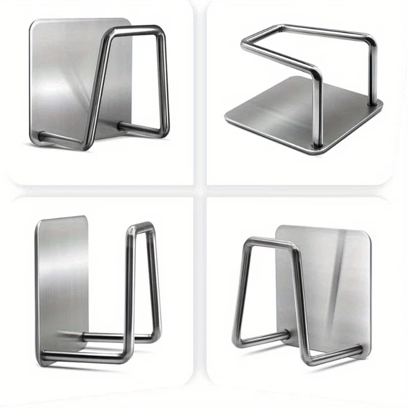 8PCS Stainless Steel Sink Sponge Holder SUS304 Self Adhesive Rack